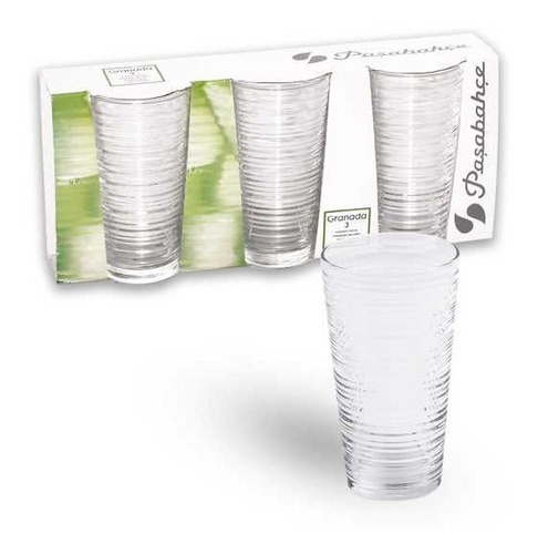 Imagen 4 de 6 de Vaso Vidrio Agua Tragos - Set X 3 Unid Pasabahce