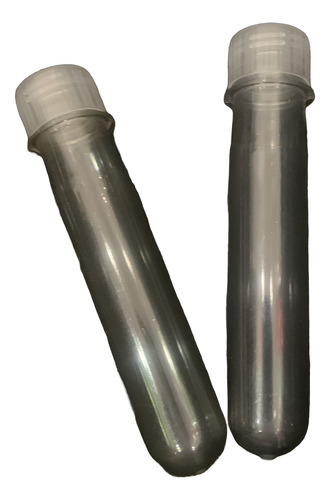 Pack X 2 Tubos De Ensayo Plástico Pet 15cm Tapa Plástica