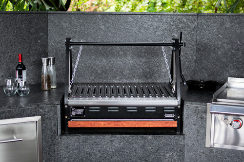 Paquete Hobby Grill Asador De Carbon Pampa Ii Emp Funda Color Negro