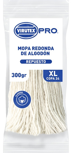Mopa Redonda De Algodón 300gr Xl Virutex | Comaac Spa
