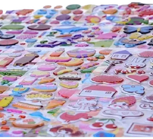 Pegotines Stickers 3d Niños 20 Hojas 1000 Un. Sorpresitas