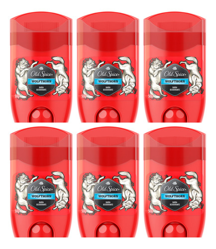 Old Spice Kit X6 Wolfthorn Desodorante En Barra Para Hombre