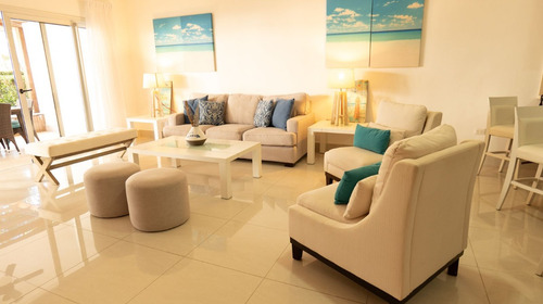 Apartamento En Playa Punta Cana Cabeza De Toro Primer Nivel Amueblado 2 Habitacioenes Res. Blue Beach