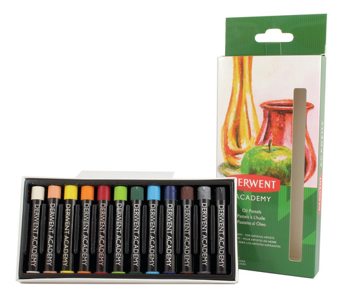 Tiza pastel aceitosa Academy Derwent de 12 colores