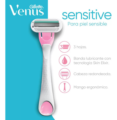 Rastrillo Gillette Venus Sensitive Plus 15 Piezas Desechable