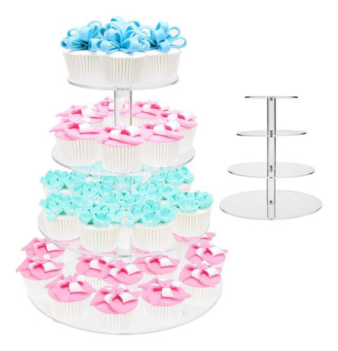 Muyier Soporte De Cupcake De Vidrio Acrílico Transparente