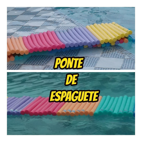 Flutuador Macarrão Boia P/piscina Natação Kit Com 50 +brinde
