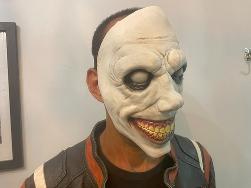 Máscara Do Mal Diabo Branco Rosto Inteiro Halloween Carnaval