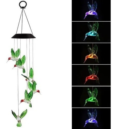 Lampara Colgante Led Solar Colibrí  Jardín