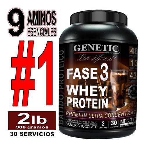 N°1 100% Proteina Whey 1 Kilo Ultra Premium Testeada Genetic