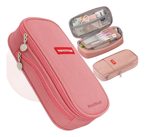 Estojo Box C/ 2 Divisorias Estojo Escolar Estojo Organizador Rosa Lisa