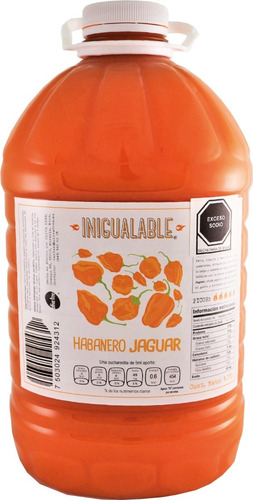 Imagen 1 de 1 de Inigualable Salsa Habanero Jaguar- 1 Garrafa 3.78 L Vd