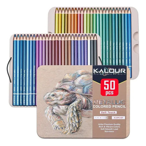 Colores Metalicos Kalour Premium Caja X 50 Colores