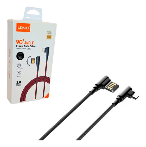 Cable Ldnio Ls422 Tipo C 2m Conector 90° Para Celular