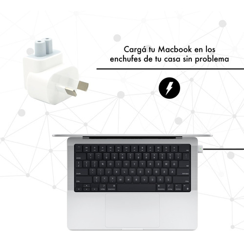 Imagen 8 de 10 de Adaptador Para Cargador Macbook Pro Air iPad Toma Argentina