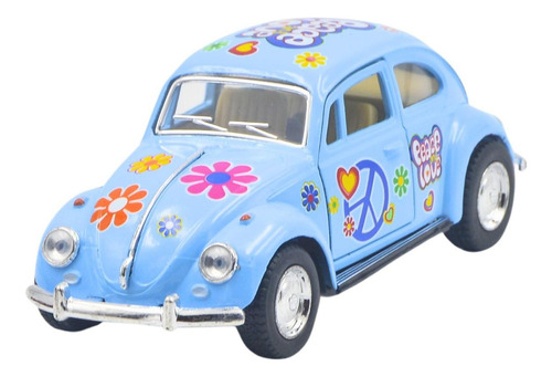 Volkswagen Classical Bettle Azul Peace And Love Escala 1:32