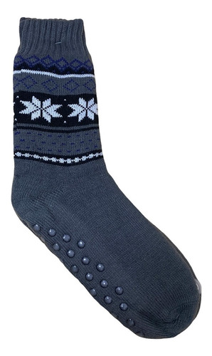 Imagen 9 de 9 de Pantufla Medias C/ Corderito Hombre Antideslizante Invierno