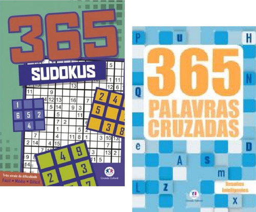 Kit Com 2 Livros 365 Sudokus + 365 Palavras Cruzadas I
