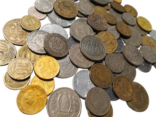 Lote 130 Moedas Antigas Brasil Sem Repetir Data
