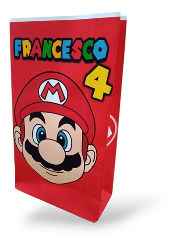 25 Bolsas Sorpresitas Cumpleaños Mario Bros. Y Sus Amigos -k