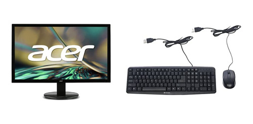 Acer Bi Hd+ Tn Monitor Combo Teclado Mouse Cable Vertical Pc