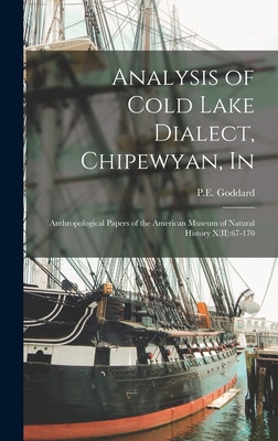 Libro Analysis Of Cold Lake Dialect, Chipewyan, In: Anthr...