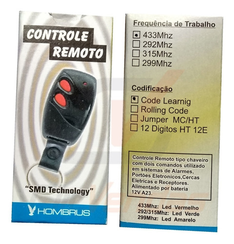 Controle Remoto Alarme Portão Unissystem Ecp Ppa Garen Rcg