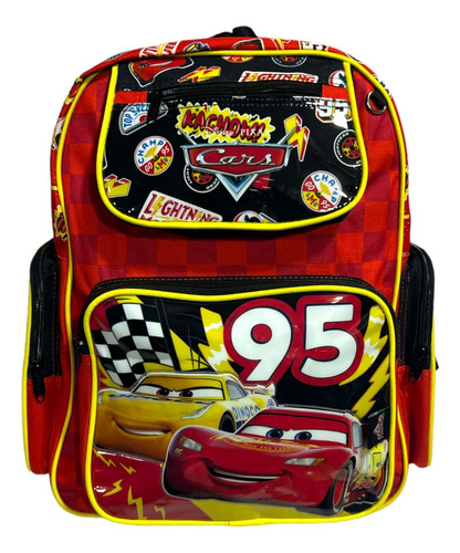 Mochila Escolar Película Cars Rayo Mcqueen Copa Pistón Veloz