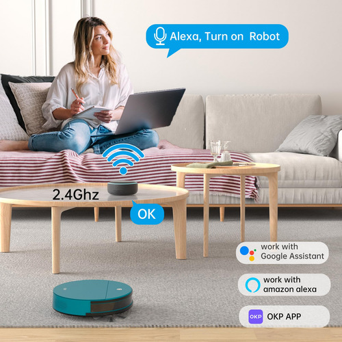 Aspirador Robot Okp 3000 Pa, Limpieza Automática, Wi-fi, Ale