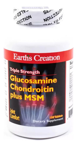 Suplemento Glucosamina Tabletes Earths Creation 150 Unidades