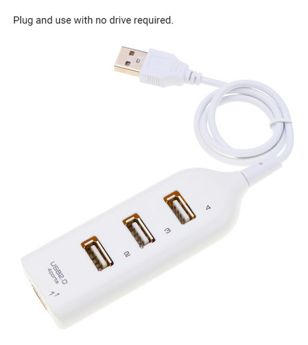 Hub Usb De 4 Puertos, Divisor Usb 2.0/1.1 Portátil De 1 Metr