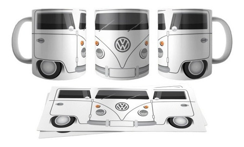 Taza Ceramica Combi Vw Blanca Volkswagen Calidad Importada