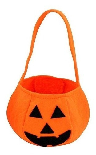 Pack 12 Bolsas De Calabaza De Paño Para Dulces De Halloween