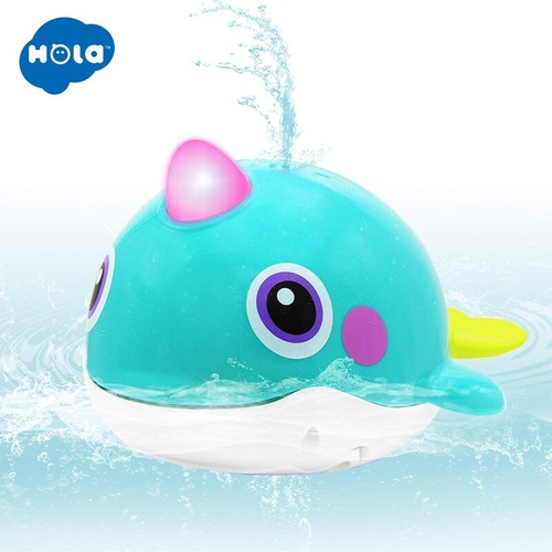 Imagen 1 de 9 de Ballena Juguete Para Baño Con Luz A Pila Hola 8101 Educando