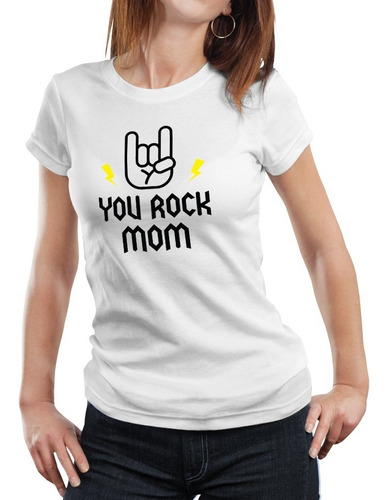 Polera Mamá Rockera Día De Las Madres 100% Algodón Ma1