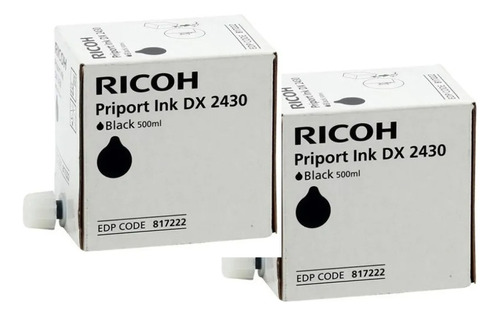 Pack  2 Tintas Ricoh Priport (dx2430/dx2330) 817222 Negro, 
