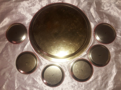 Fuente Bandeja Sol Del Cusco Más 6 Posavasos Vintage (Usado)