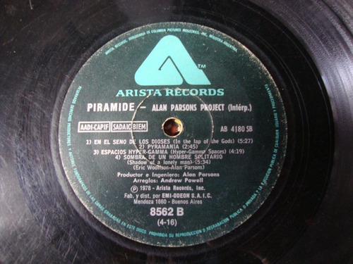 Sin Tapa Disco The Alan Parsons Project Piramide Bi0