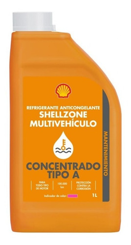 Refrigerante Shell Anticongelante Anticorrosivo Rojo 1 Litro