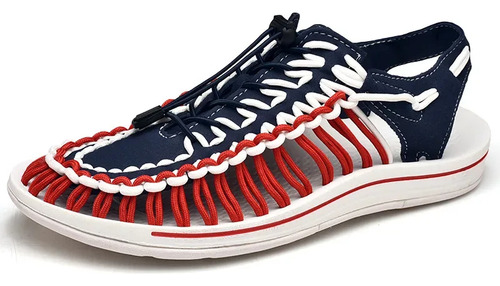 Sandalias De Playa Tejidas Para Hombre, Zapatos Casuales De