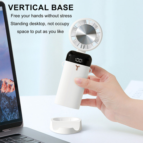 Mini Ventilador, Base De Mesa Con Pantalla De 3600 Mah, Conf