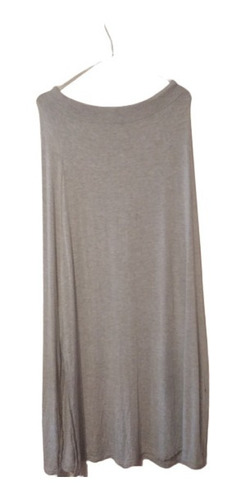 Pollera Maxi Talle U De Modal Gris Claro,con Tajoal Costado