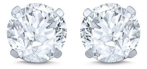 Aretes De Diamantes En Oro Blanco De 14 K (cttw, Color I-j, 