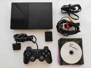 Sony Playstation 2 Slim Ps2 +1 Control+10 Juegos+memory+chip