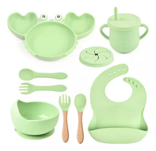 Plato para bebés Baby Babador Silicone, Prato Silicone com Ventosa, Talheres  silicone, kit luxo alimentação bebê, Kit alimentação Silicone, prato  silicone com divisória redonda