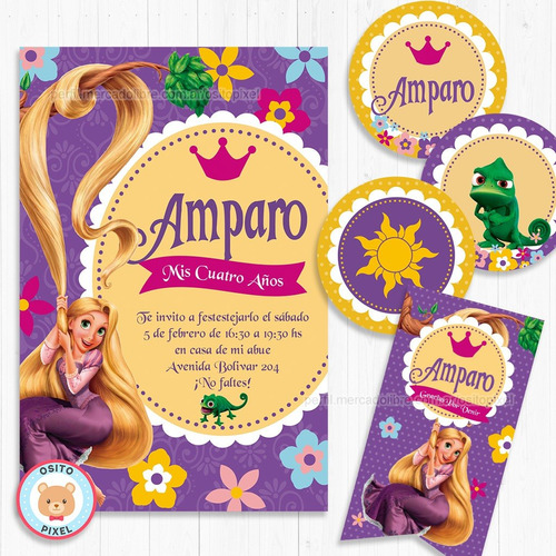 Kit Imprimible Enredados Rapunzel Princesa Candy Bar Deco