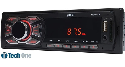 Rádio Mp3 Tech One T100 Svart Player Fm Usb Aux Display L