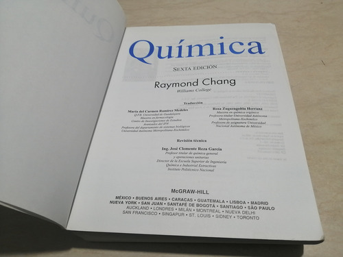 Libro. Química. Raymond Chang. 6ta Ed (Usado)