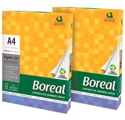 Imagen 1 de 8 de Resma 75g A4 Boreal X2un. (envíogratis 5packx2) Dist Oficial