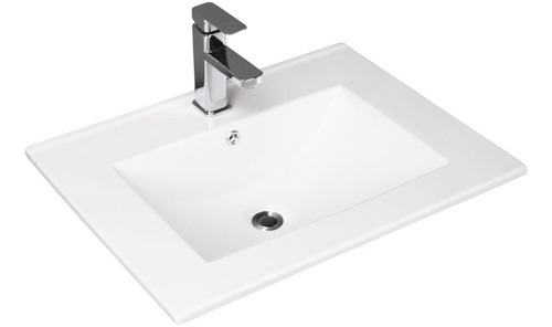 Lavabo De Baño De Sobreponer Placa Cerámica Empotrar Blanco